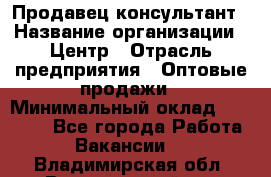 Продавец-консультант › Название организации ­ Центр › Отрасль предприятия ­ Оптовые продажи › Минимальный оклад ­ 20 000 - Все города Работа » Вакансии   . Владимирская обл.,Вязниковский р-н